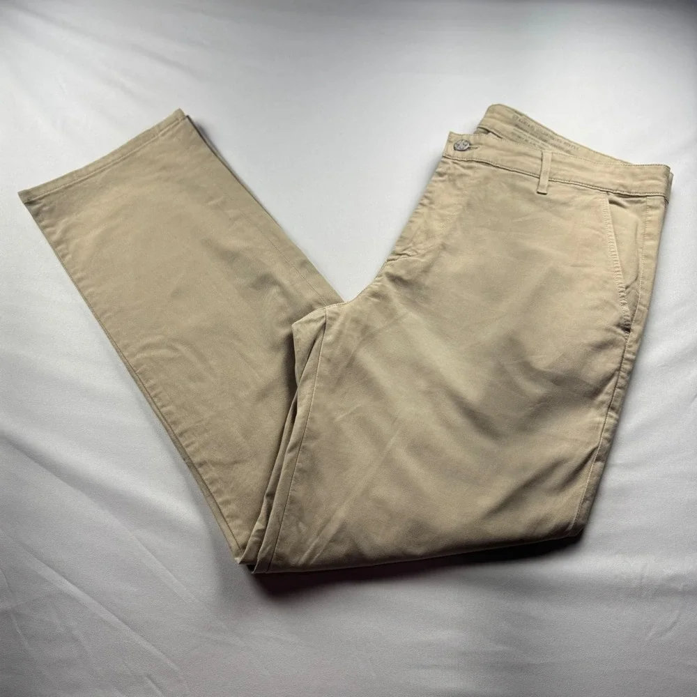 AG Adriano Goldschmied Supply Khaki Straight Leg Essential Stretch Twill Pant 36